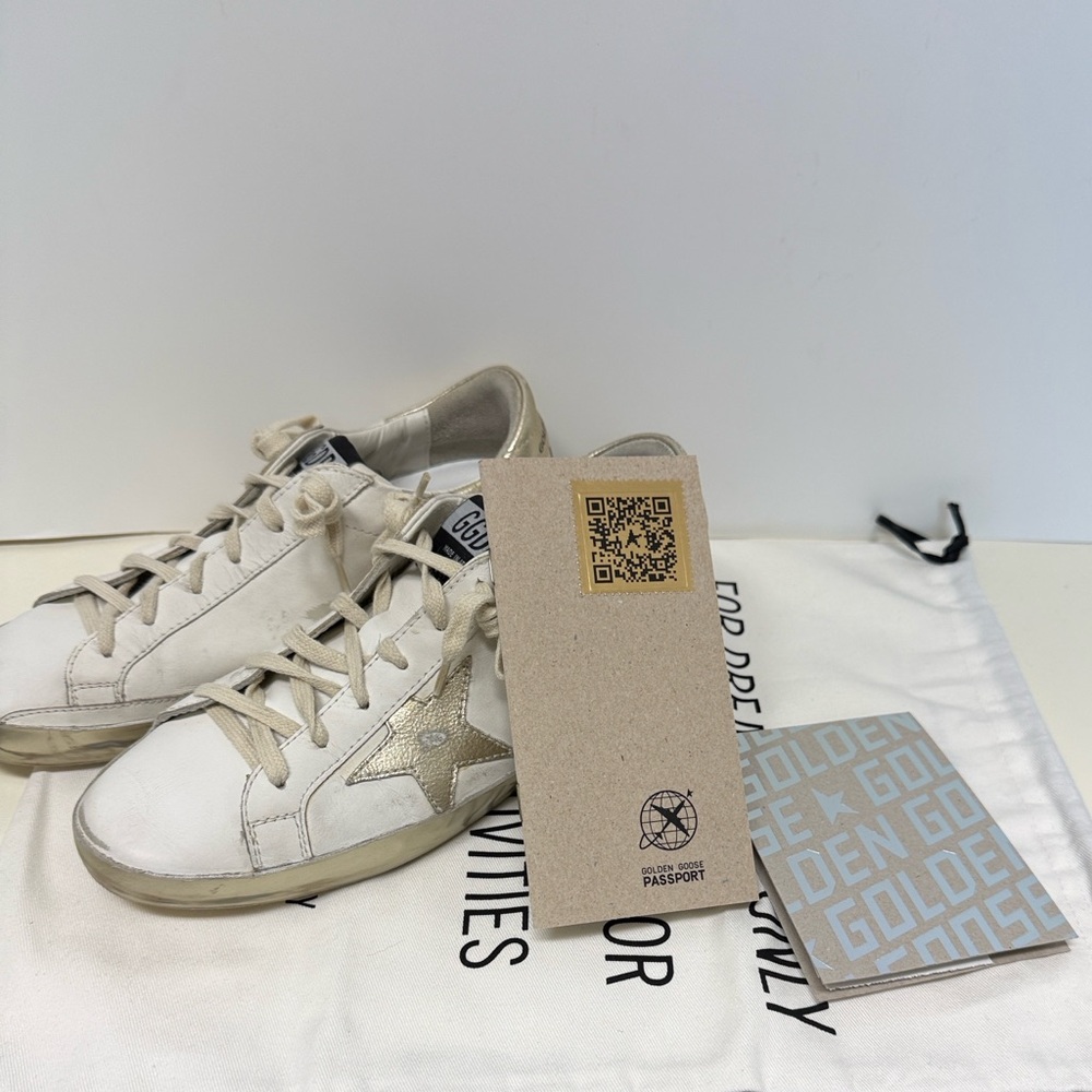 Women's Golden Goose Super-Star sneakers white / gold, size 40, excellent condit - Picture 5 of 16